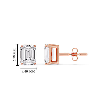 Emerald Cut Diamond Stud Earrings Fascinating Diamonds