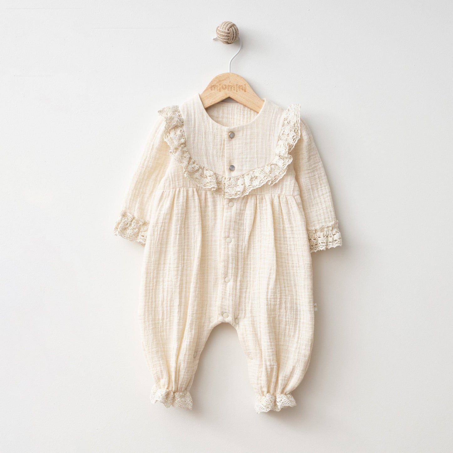 Emilia Ruffle Muslin Romper Honey and Hive
