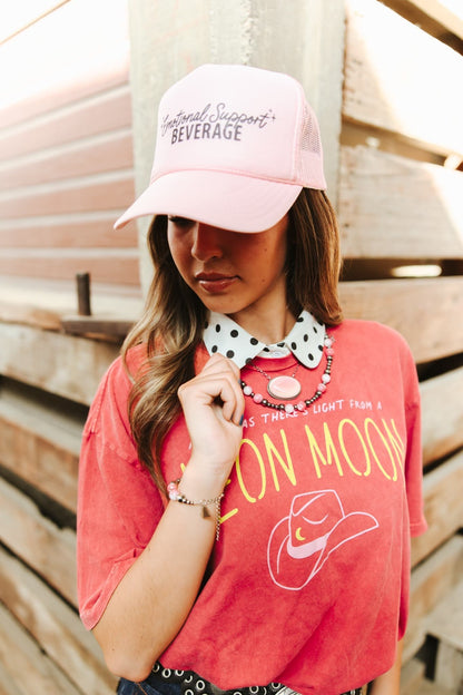 Emotional Support Beverage Pink Trucker Hat Wild Junkie