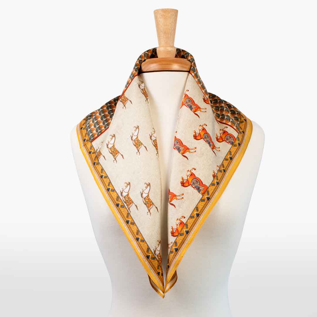 Empire - Stylized Equestrian Scarf in Apricot Urban-Equestrian