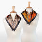 Helena - Stylized Equestrian Scarf in Bold Amber & Tangerine Urban-Equestrian