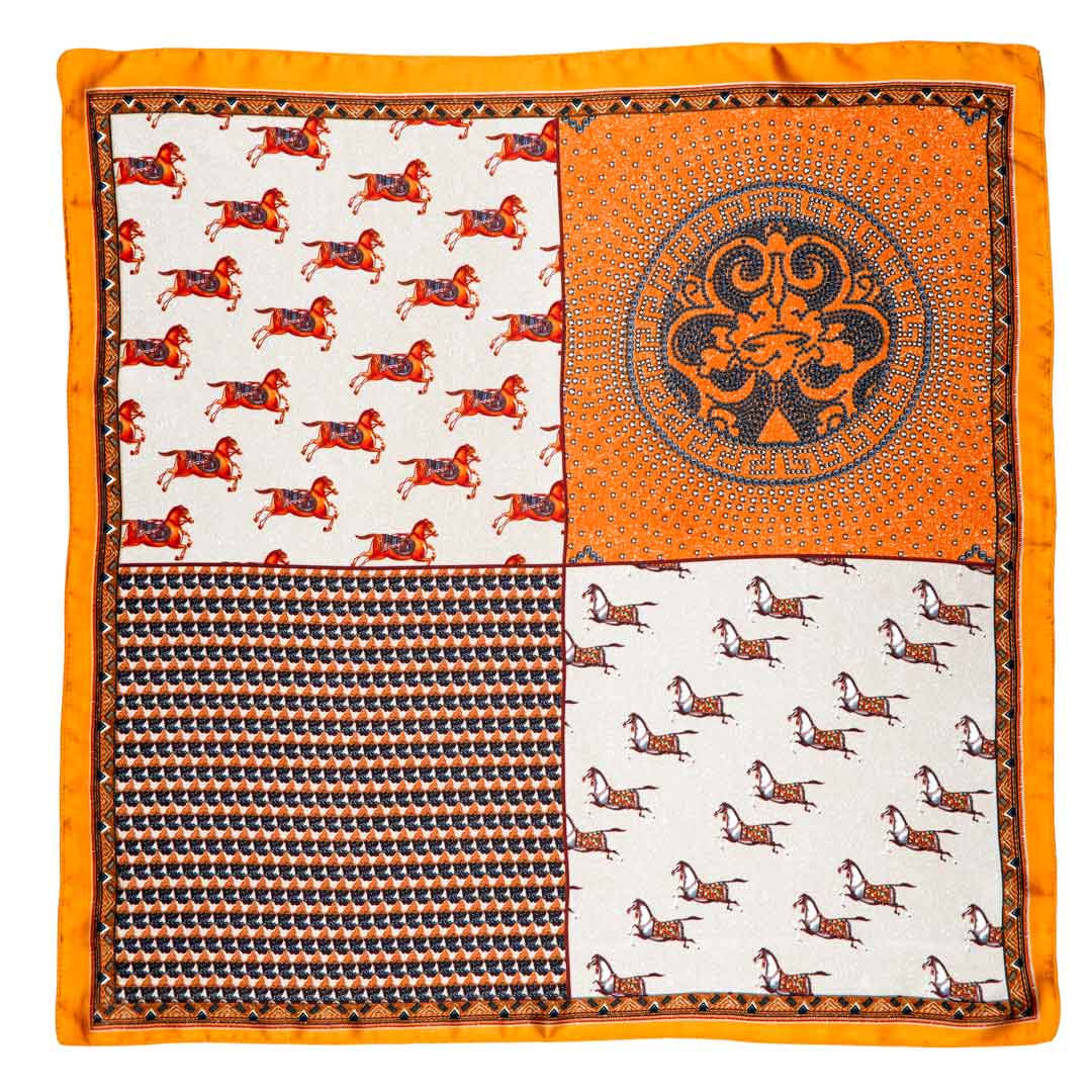 Empire - Stylized Equestrian Scarf in Tangerine Urban-Equestrian