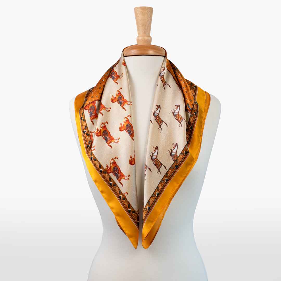 Empire - Stylized Equestrian Scarf in Tangerine Urban-Equestrian