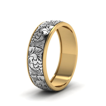 Engraved Mens Wedding Band Fascinating Diamonds