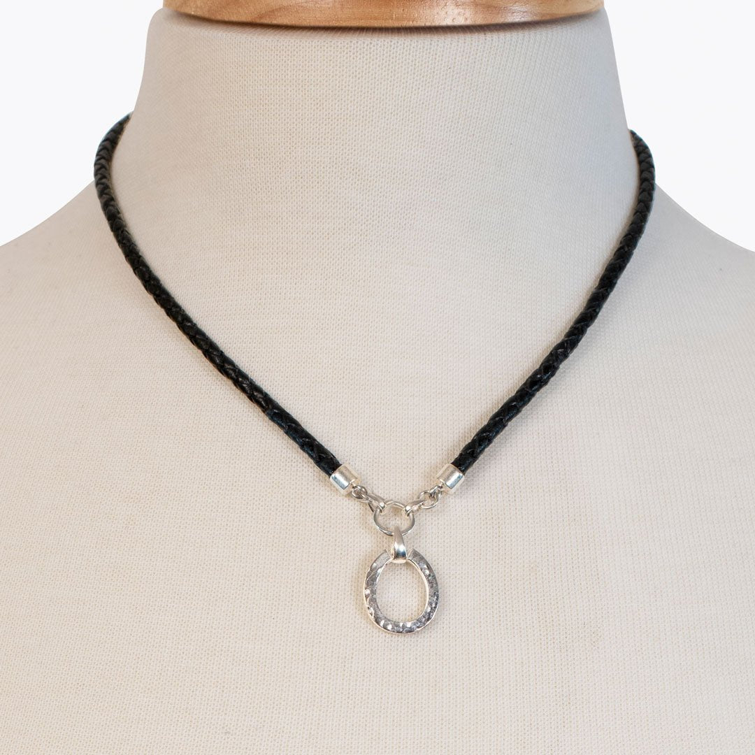 Equinox - Leather & Silver Equestrian Horseshoe Necklace Urban-Equestrian