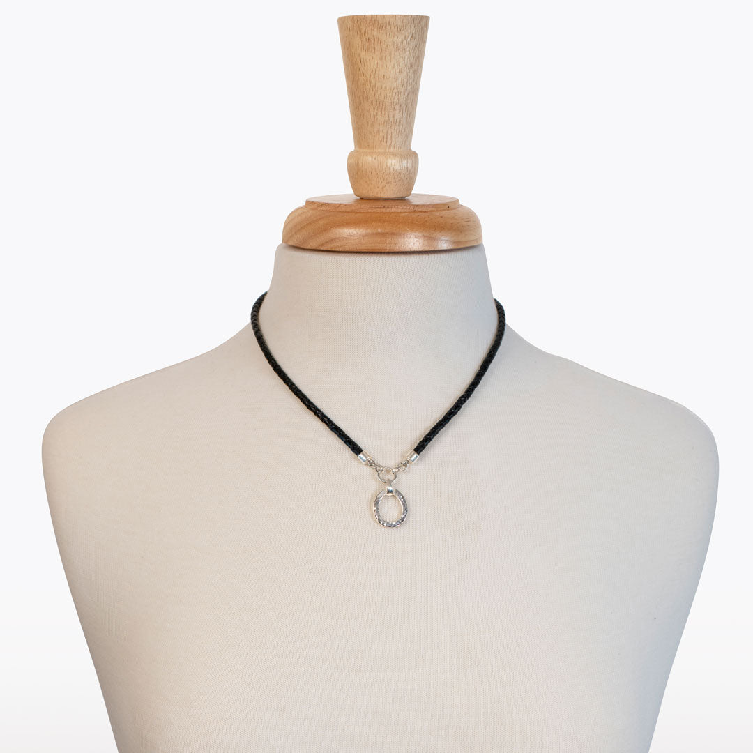 Equinox - Leather & Silver Equestrian Horseshoe Necklace Urban-Equestrian