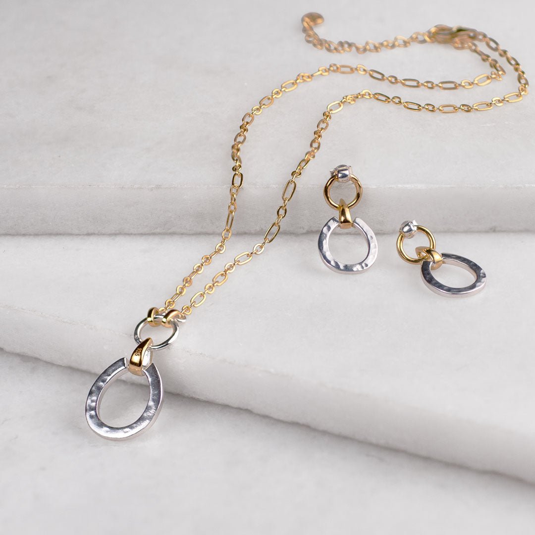Equinox - Two Tone Equestrian Horseshoe Necklace Urban-Equestrian