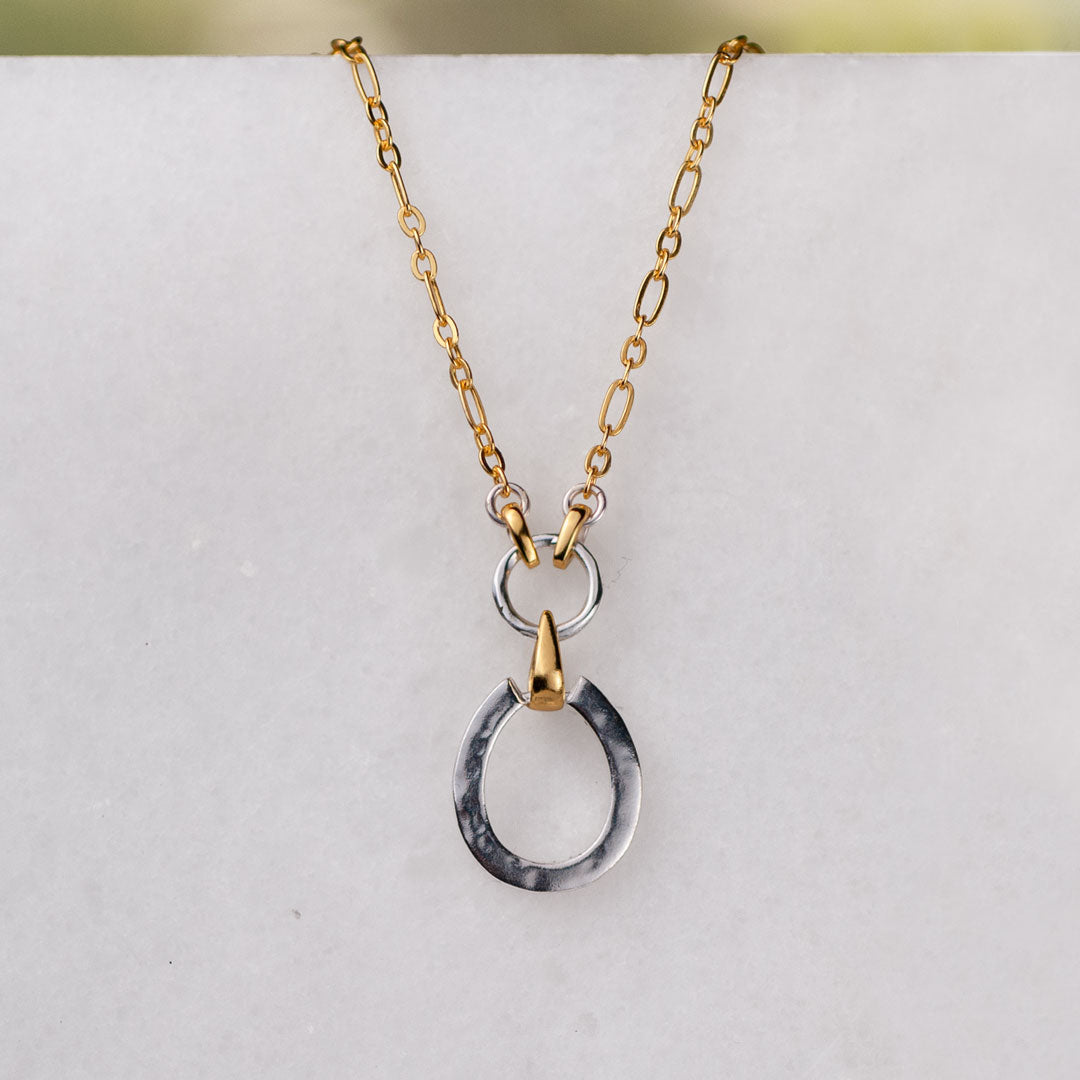 Equinox - Two Tone Equestrian Horseshoe Necklace Urban-Equestrian
