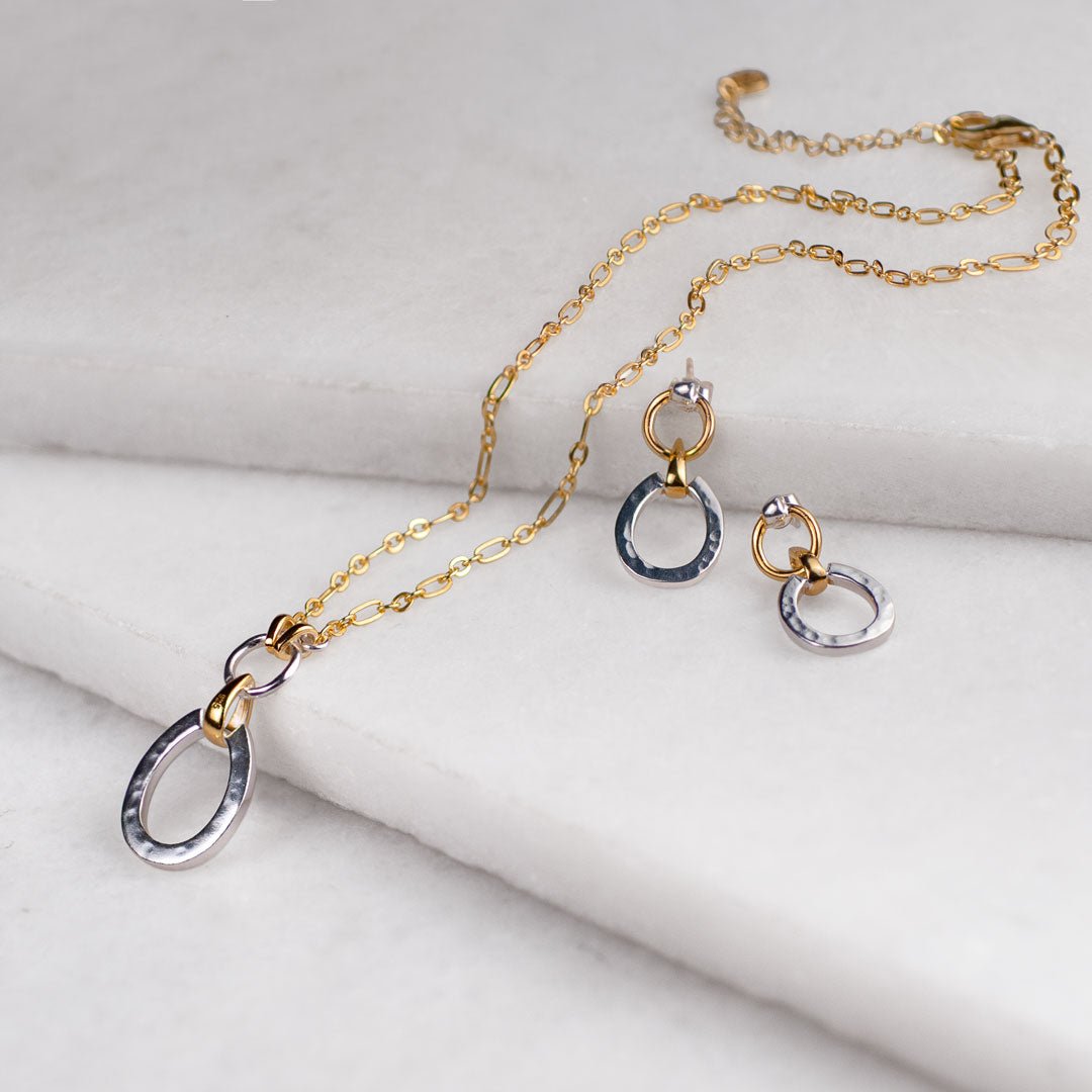 Equinox - Two Tone Equestrian Horseshoe Necklace Urban-Equestrian