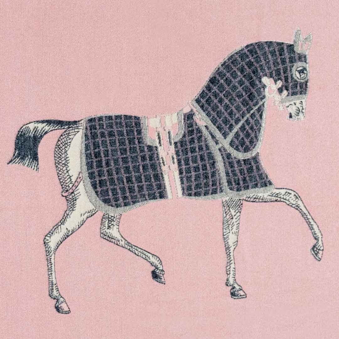 Equus -  Blush Pink Equestrian Motif Luxe Shawl Urban-Equestrian