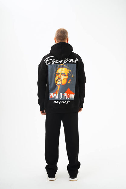 Oversize 'Escobar' Graphic Hoodie - Streetwear Hooded Sweatshirt 'Plata o Plomo' Withinblack