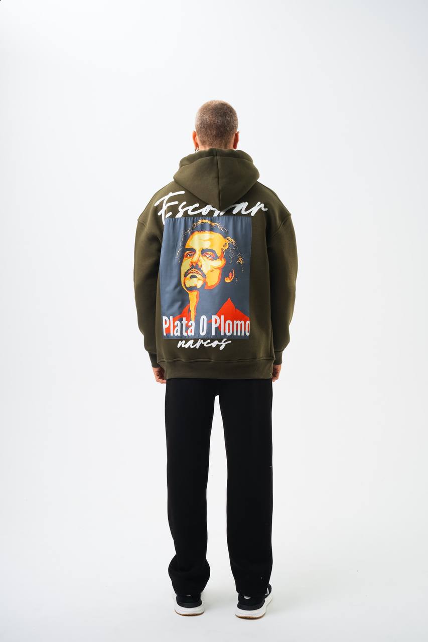 Oversize 'Escobar' Graphic Hoodie - Streetwear Hooded Sweatshirt 'Plata o Plomo' Withinblack