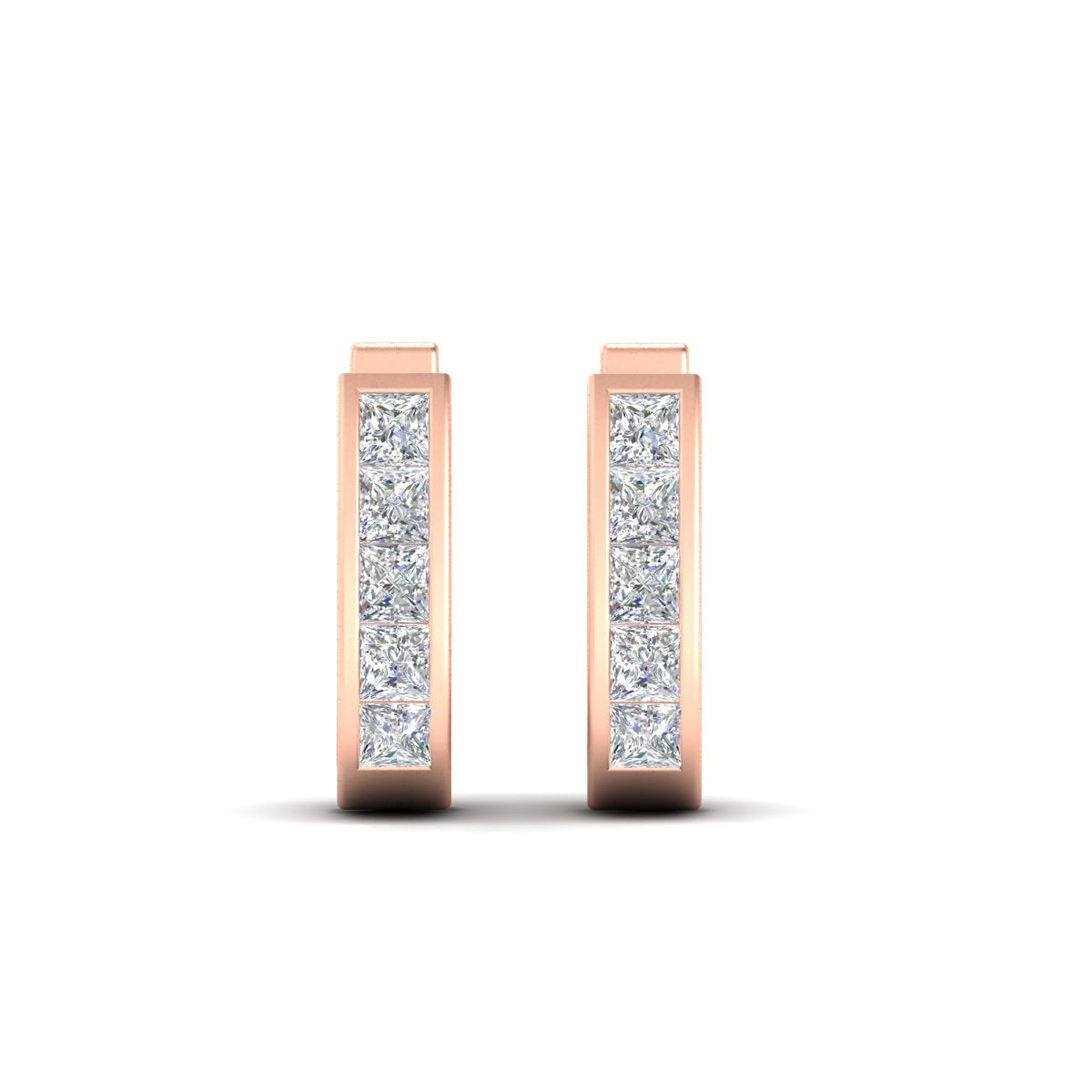 Channel Set Huggie Hoop Earring Fascinating Diamonds