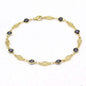 Evil Eye Anklet 10" Blue Plain Mariner High Polish