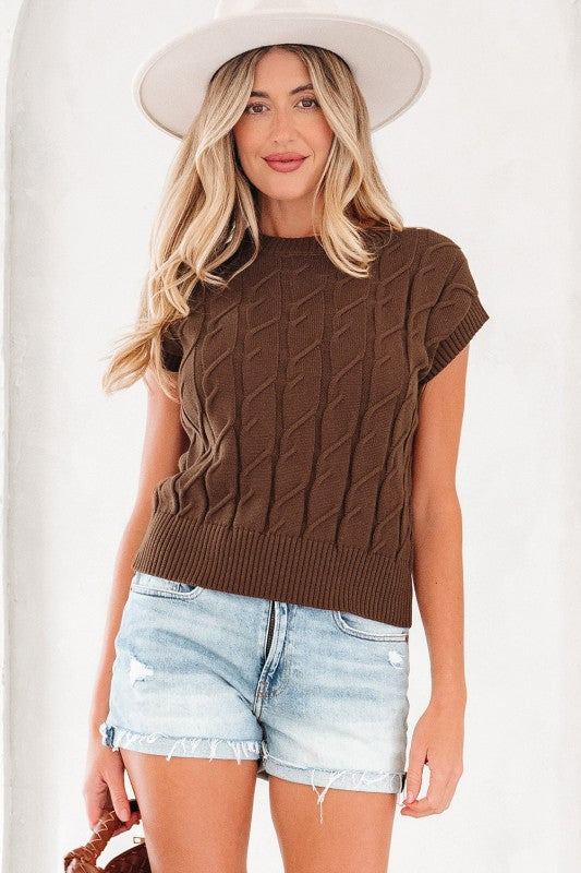 Cable Knit Textured Crew Neck Sweater Top Shop Style & More | Fresh Looks, Everyday Deals & Free Shipping