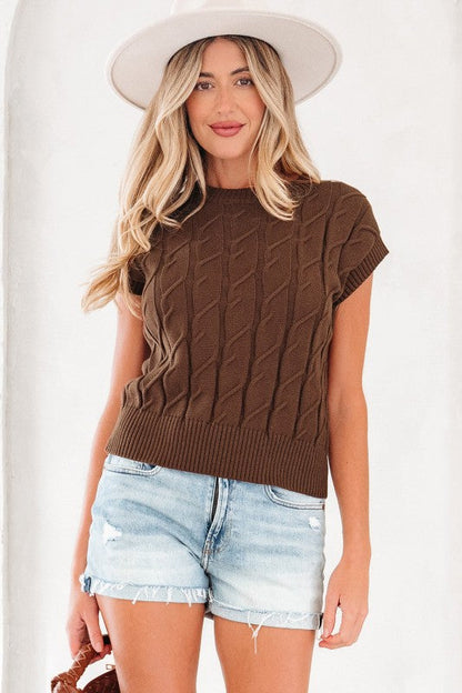 Cable Knit Textured Crew Neck Sweater Top Shop Style & More | Fresh Looks, Everyday Deals & Free Shipping