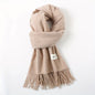Solid Color Tassel Scarf, Hand Wash Only, Elegant Fringe Shawl for Women, Fashion Accessory NovaCart