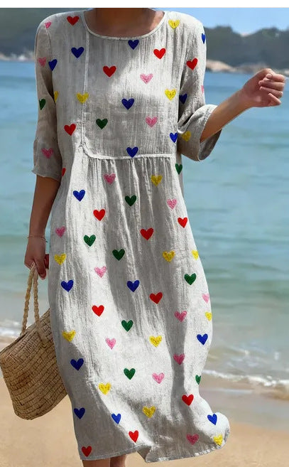 Women's Plus-Size Patchwork Maxi Dress – Relaxed Fit Casual Skirt FitiqueFit