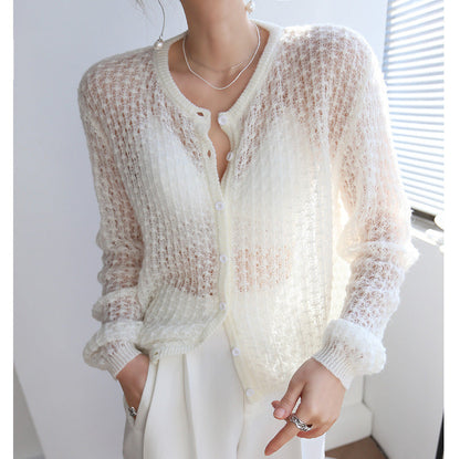 Women’s Mohair Crochet Knit Cardigan FitiqueFit