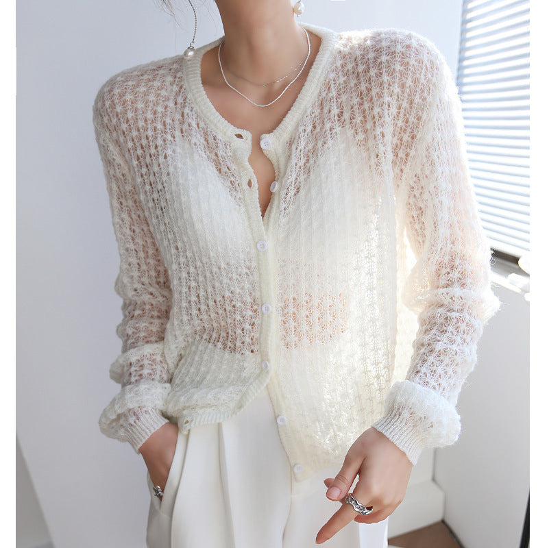 Women’s Mohair Crochet Knit Cardigan FitiqueFit