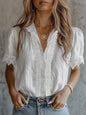 Women’s Lace Puff Sleeve Loose Fit Top FitiqueFit