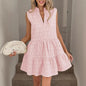 Women's Patchwork V-Neck A-Line Dress – Sleeveless Midi Dress FitiqueFit