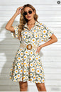 Women’s Belted Short Sleeve Midi Dress FitiqueFit
