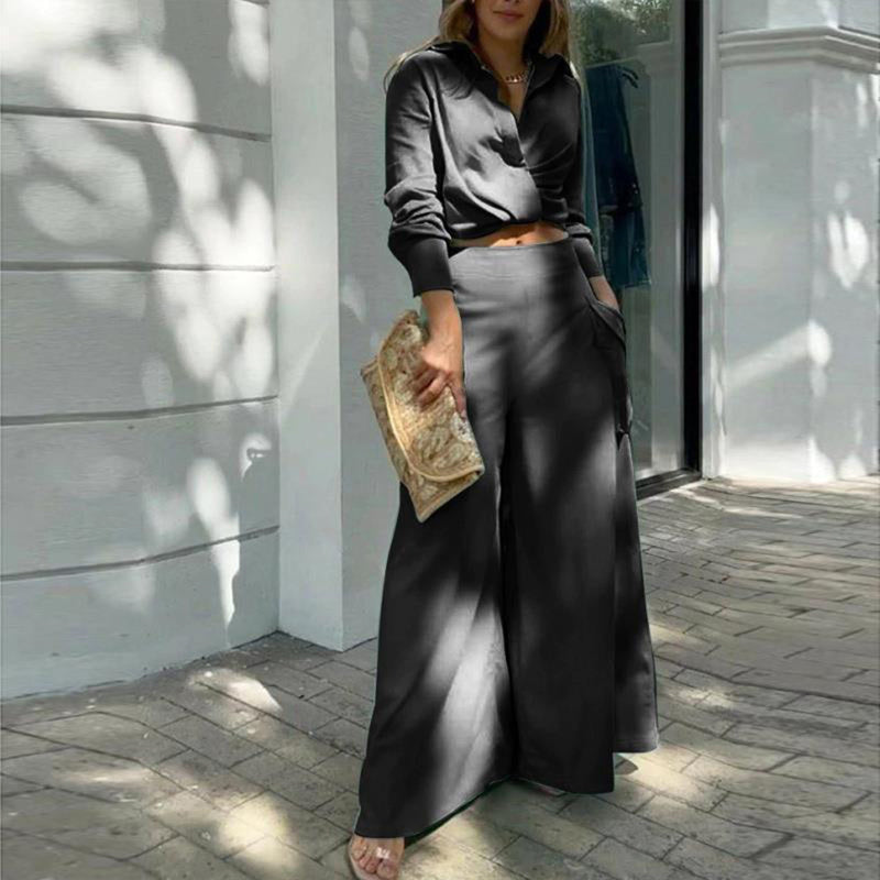 Women's Plus Size Wide Leg Elegant Pant Set FitiqueFit