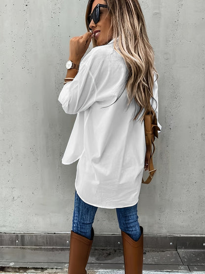 Women’s Casual Long Sleeve Shirt with Pocket FitiqueFit