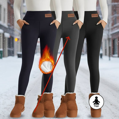 Women’s High-Waist Fleece-Lined Warm Leggings FitiqueFit