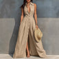 Women's High-Waist Lapel Shirt Maxi Dress – Elegant & Versatile FitiqueFit