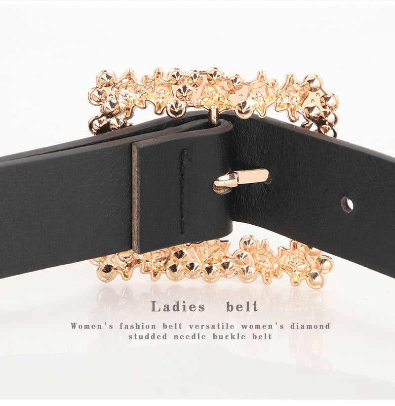 2023 Women'S Fashion Accessory, Elegant Alloy Rhinestone Pin Buckle Belt, Versatile Dress Decorative Accessory, Casual & Sporty Style, Hand Washable - Ideal for Weekend and Festive Occasions, Weekend Casual Wear|Elegant Acces NovaCart