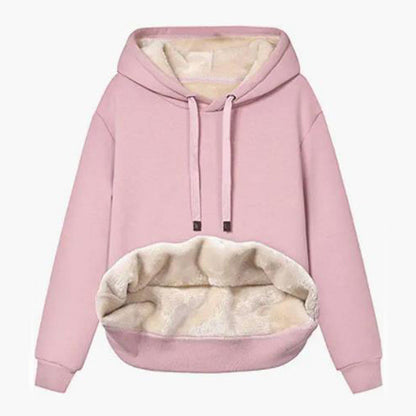 Autumn And Winter Warm Lamb Fleece Pocket Hooded Sports Sweatshirt Jacket For Women See size chart under “more details” The Fashion Celestial