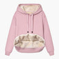 Autumn And Winter Warm Lamb Fleece Pocket Hooded Sports Sweatshirt Jacket For Women See size chart under “more details” The Fashion Celestial