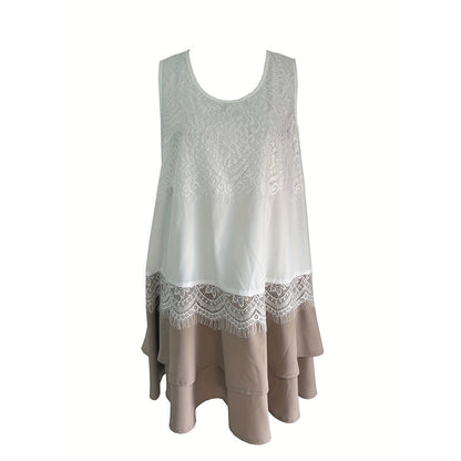 Sleeveless Lace Patchwork Sundress Clothes Casual Dresses FitiqueFit