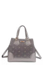 Nicole Lee USA Monogram Pattern Handbag with Rhinestones Decor New Era Fashion LLc