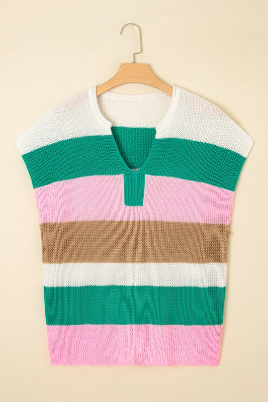 Plus Size Stripe Colorblock V-Neck Sweater Shop Style & More | Fresh Looks, Everyday Deals & Free Shipping