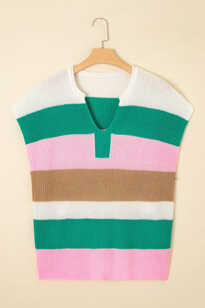 Plus Size Stripe Colorblock V-Neck Sweater Shop Style & More | Fresh Looks, Everyday Deals & Free Shipping
