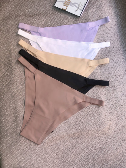 5pcs Women's Low-Rise Bikini Underwear - Solid Color Full Coverage Triangle Briefs with Low-Rider Waistband, Non-Sheer Sexy Panties for Gym, Yoga, Casual Attire (Multicolor Pack) NovaCart