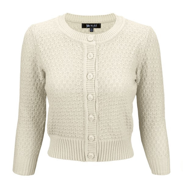 Cute Pattern Cropped Cardigan Sweater  3/4 Sleeve Shop Style & More | Fresh Looks, Everyday Deals & Free Shipping