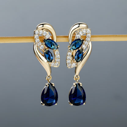 Romantic Flower Dangle Earrings Women Birthstone Party Earrings Jewelry Gifts NovaCart