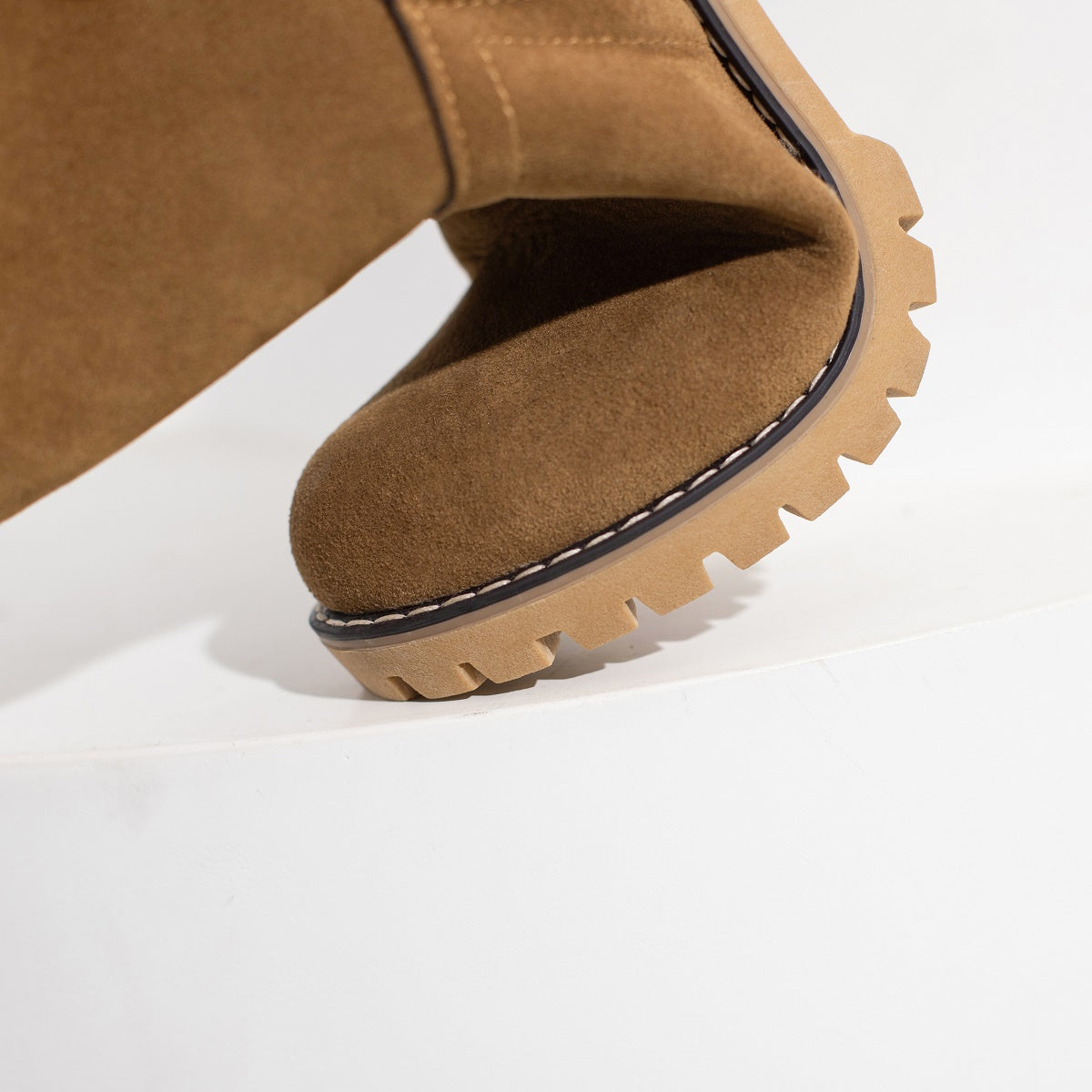 Women's Warm Faux Fur Lined Boots, Slip On Block Heeled Ankle Boots, Women's Footwear NovaCart