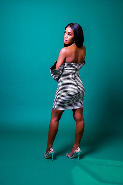 Privilege Houndstooth Dress Porshia By Porshia Banks