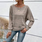 Women’s Textured Round-Neck Long-Sleeve Pullover FitiqueFit