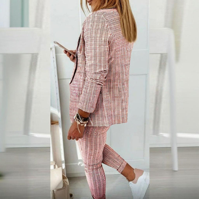 Women’s Plaid Two‑Piece Suit Set FitiqueFit