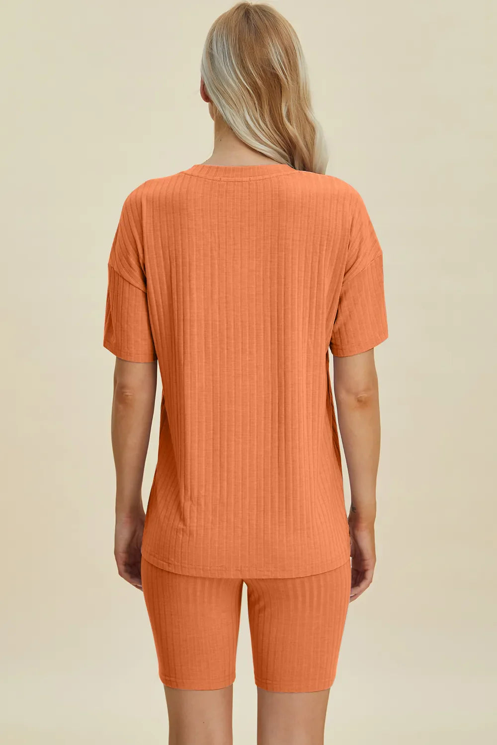 Basic Bae Full Size Ribbed V-Neck Short Sleeve Top and Shorts Set New Era Fashion LLc