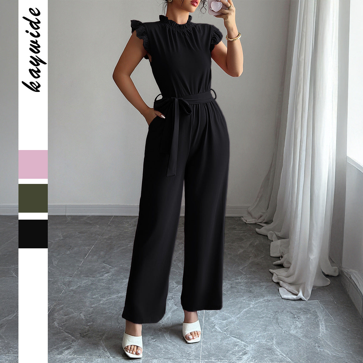 Simple Fashion Ruffled Short Sleeves Corset Jumpsuit For Women Grayceful LLC