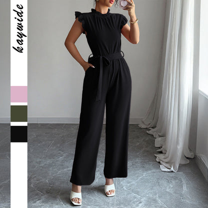 Simple Fashion Ruffled Short Sleeves Corset Jumpsuit For Women Grayceful LLC