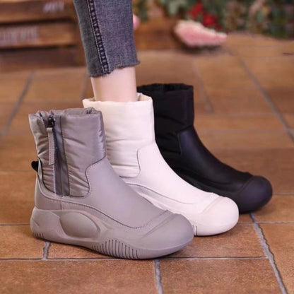 Women’s Plush Snow Boots – Waterproof Side-Zip Winter Boots FitiqueFit