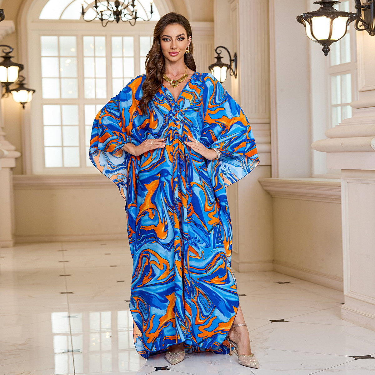 Fashion Personalized Cotton Printed Beach Dress Women Grayceful LLC